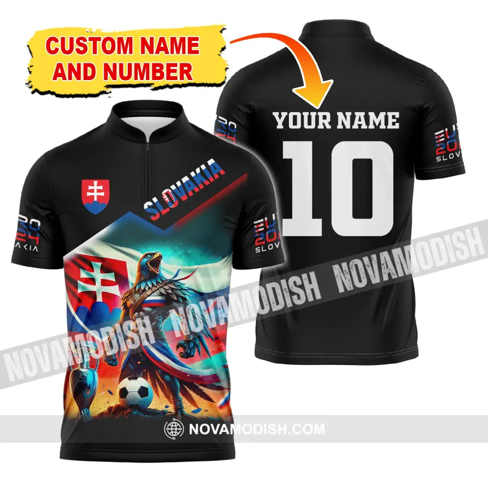 Unisex Shirt Custom Name And Number Slovakia Football Polo Long Sleeve T-Shirt