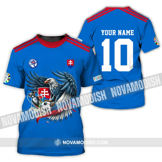Unisex Shirt - Custom Name And Number Shirt Slovakia National Team Blue Euro 2024 T-Shirt / S T-shirt