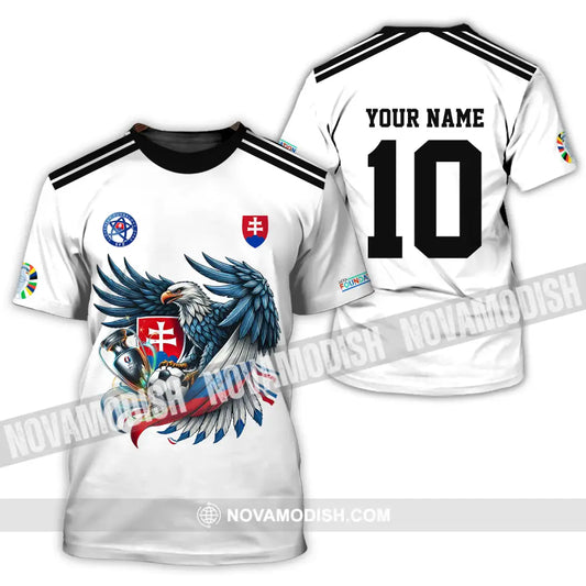 Unisex Shirt - Custom Name And Number Shirt Slovakia National Team White Euro 2024 T-Shirt / S T-shirt