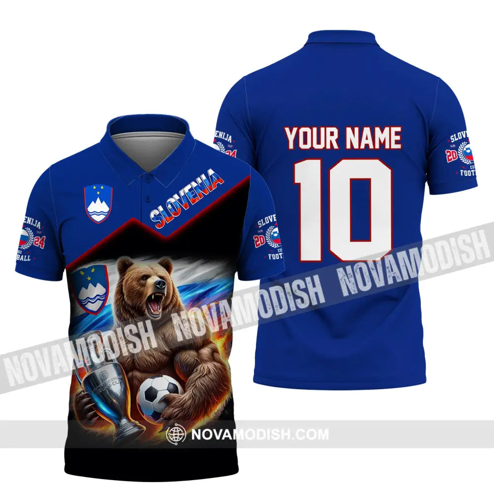 Unisex Shirt Custom Name And Number Slovenia Football Polo Euro 2024 Hoodie Long Sleeve / S T-Shirt