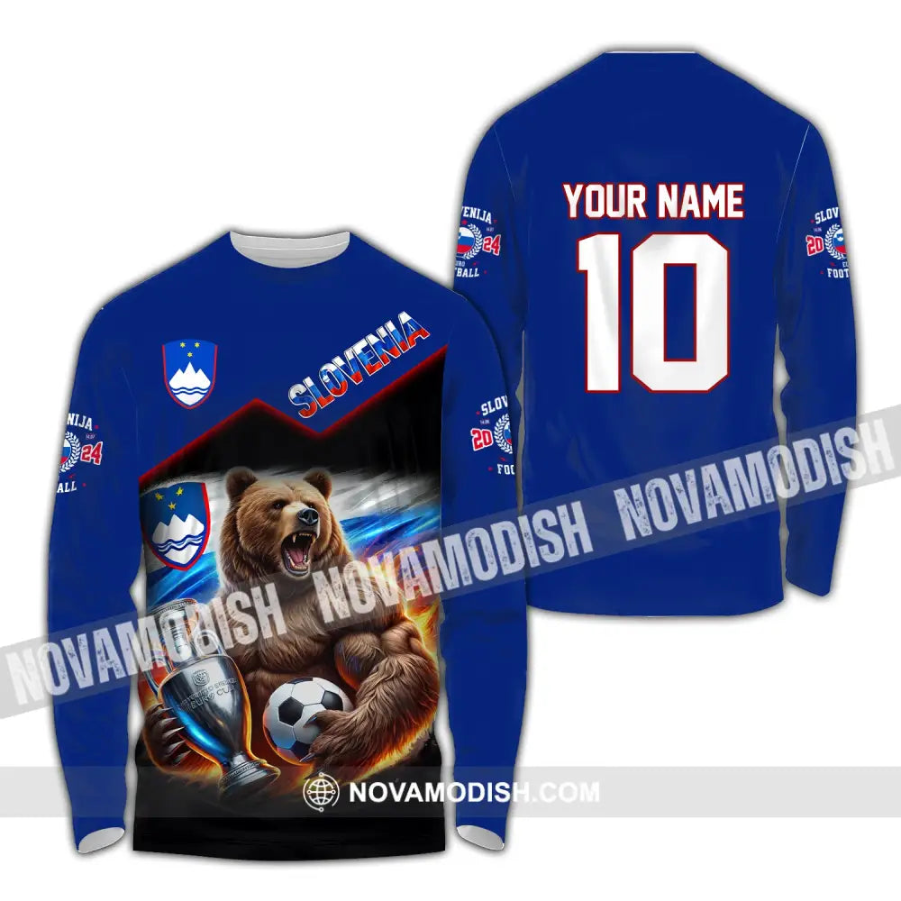 Unisex Shirt Custom Name And Number Slovenia Football Polo Euro 2024 Hoodie Long Sleeve / S T-Shirt