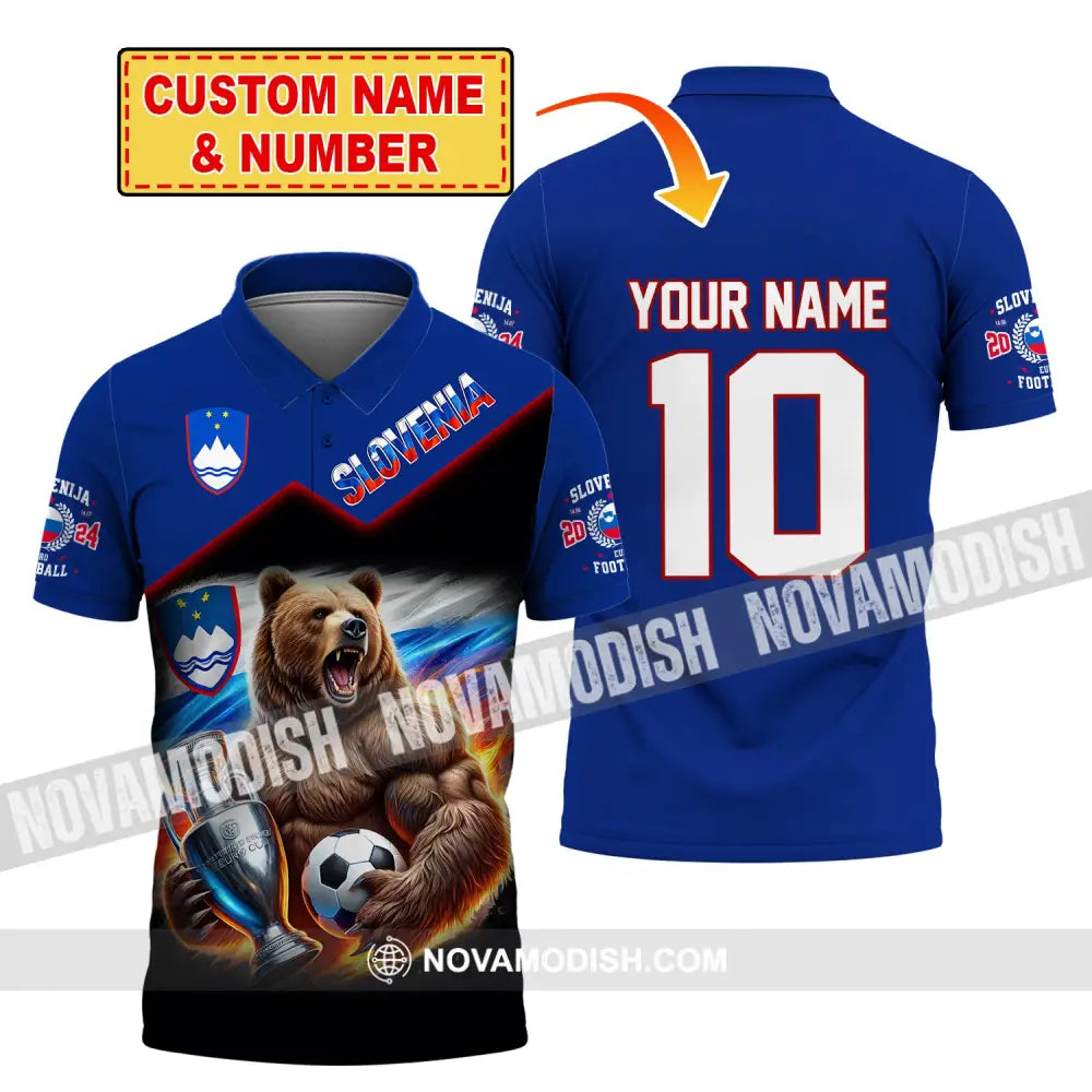 Unisex Shirt Custom Name And Number Slovenia Football Polo Euro 2024 Hoodie Long Sleeve T-Shirt