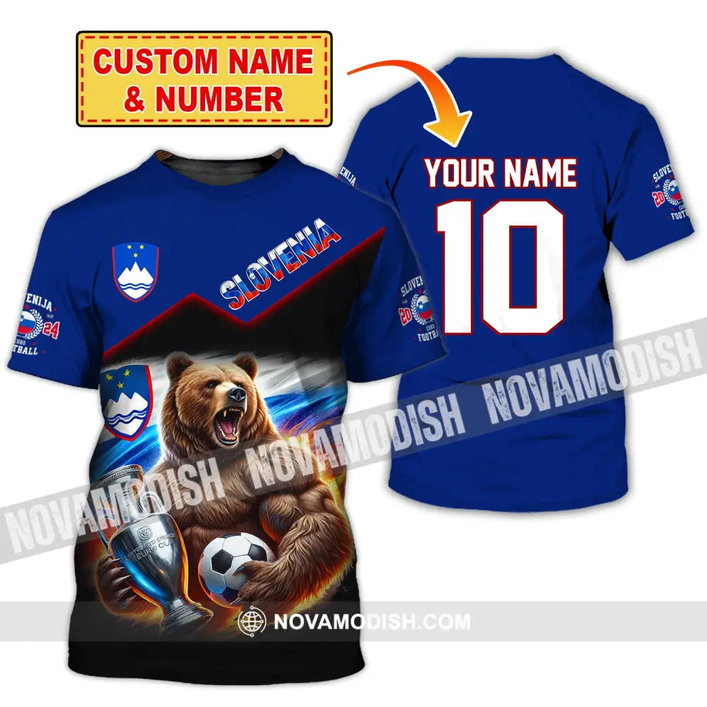 Unisex Shirt Custom Name And Number Slovenia Football Polo Euro 2024 Hoodie Long Sleeve T-Shirt