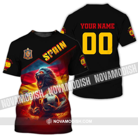 Unisex Shirt Custom Name And Number Spain Football Uefa Polo Long Sleeve T-Shirt / S