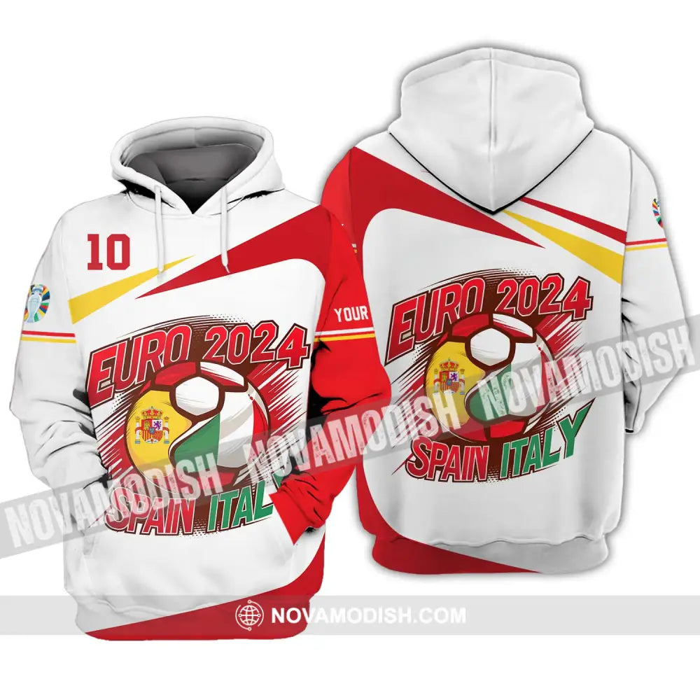 Unisex Shirt - Custom Name And Number Spain Italy Euro 2024 Shirt Hoodie / S T-shirt