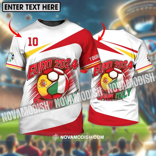 Unisex Shirt - Custom Name And Number Spain Italy Euro 2024 Shirt T-shirt