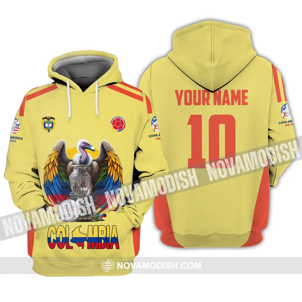 Unisex Shirt - Custom Name And Number Sport Colombia Map Hoodie / S T-Shirt