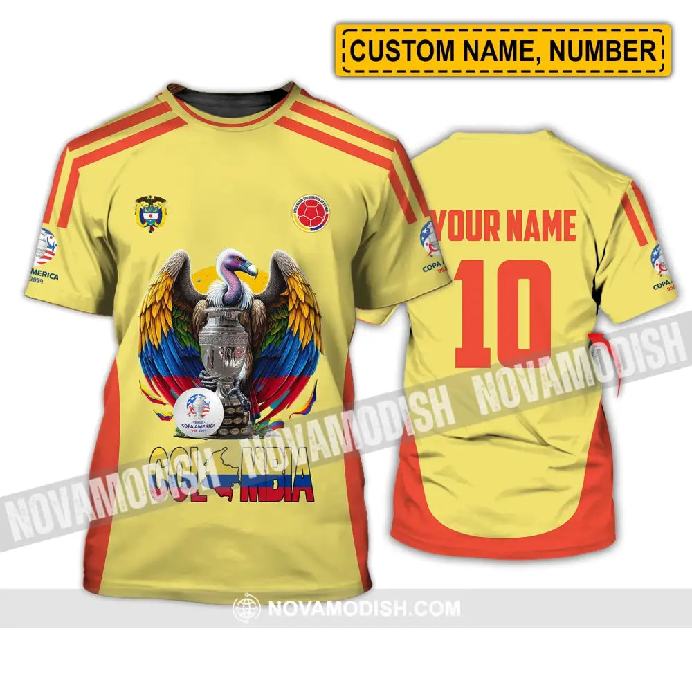 Unisex Shirt - Custom Name And Number Sport Colombia Map T-Shirt