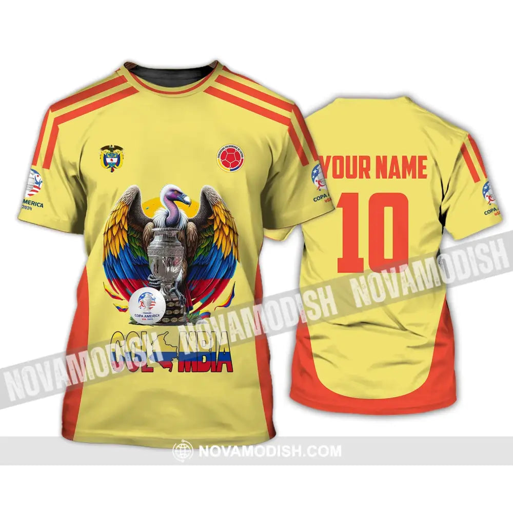 Unisex Shirt - Custom Name And Number Sport Colombia Map T-Shirt / S T-Shirt