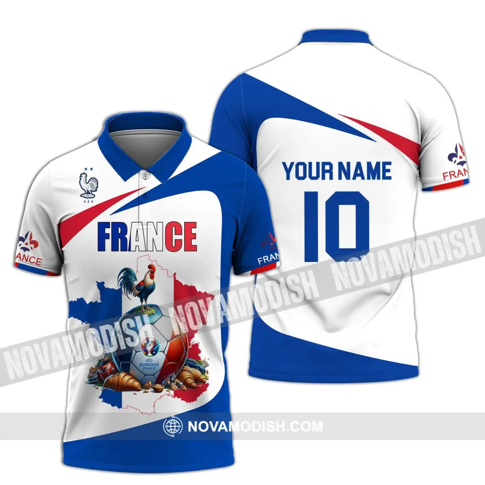 Unisex Shirt - Custom Name And Number Sport France Chicken Ball Polo / S T-Shirt