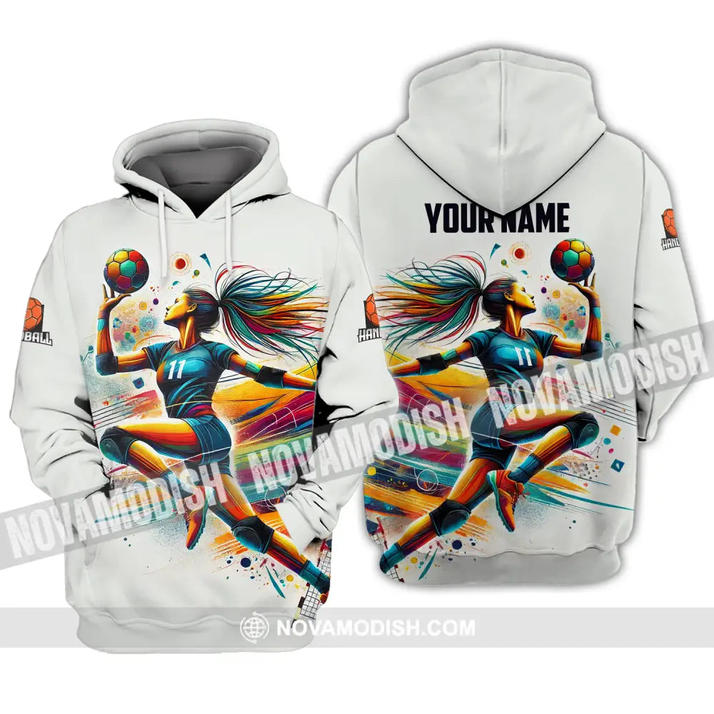 Unisex Shirt - Custom Name And Number Sport Shirt Handball Colors Hoodie / S T-shirt