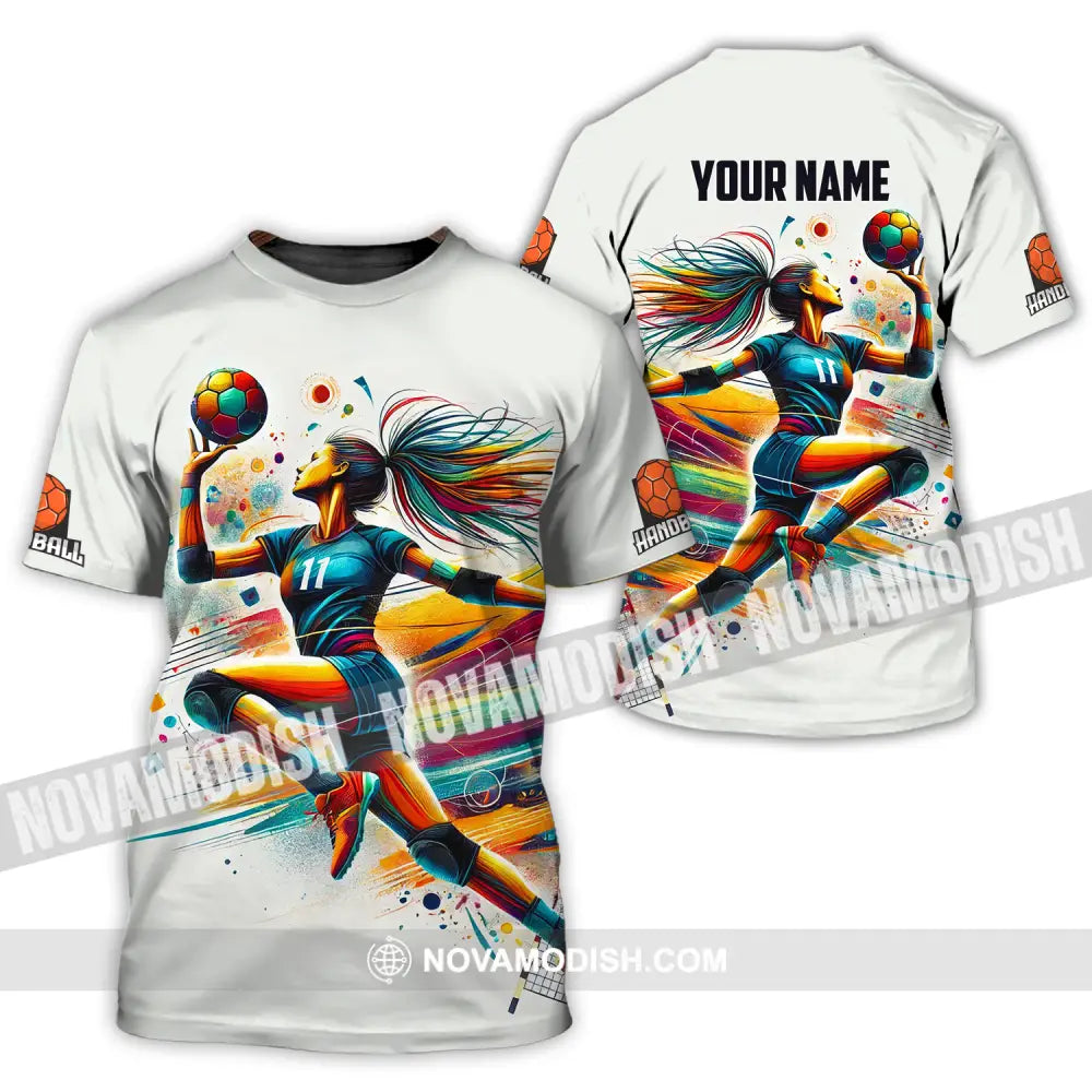 Unisex Shirt - Custom Name And Number Sport Shirt Handball Colors T-Shirt / S T-shirt