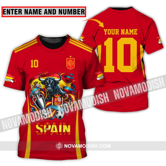 Unisex Shirt - Custom Name And Number Sport Shirt Spain Is The Winner T-shirt