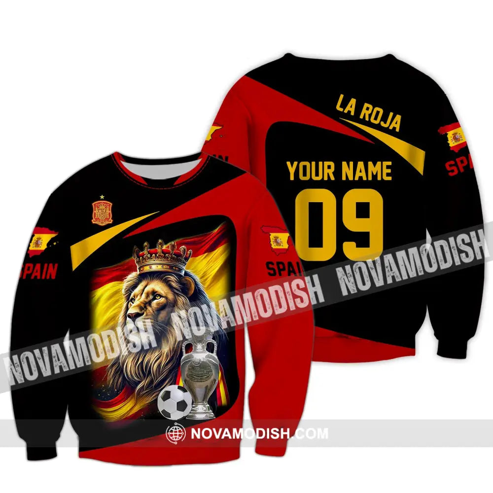 Unisex Shirt - Custom Name And Number Sport Spain La Roja Long Sleeve / S T-Shirt