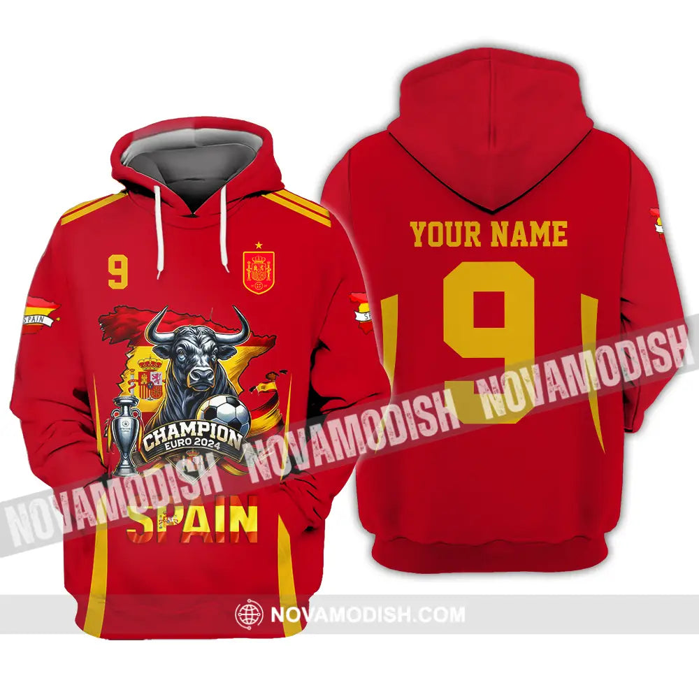 Unisex Shirt - Custom Name And Number Sport Shirt Spain The Champion Hoodie / S T-shirt