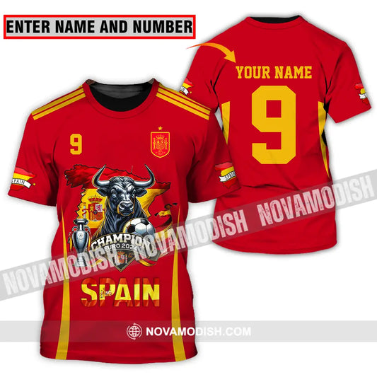 Unisex Shirt - Custom Name And Number Sport Shirt Spain The Champion T-shirt
