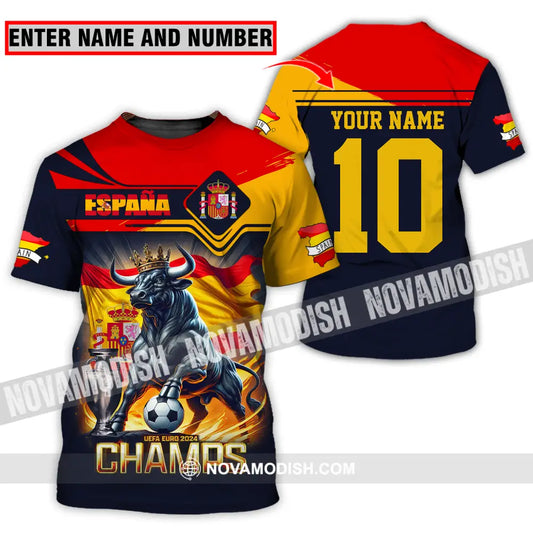 Unisex Shirt - Custom Name And Number Sport Shirt The Champion Spain T-shirt