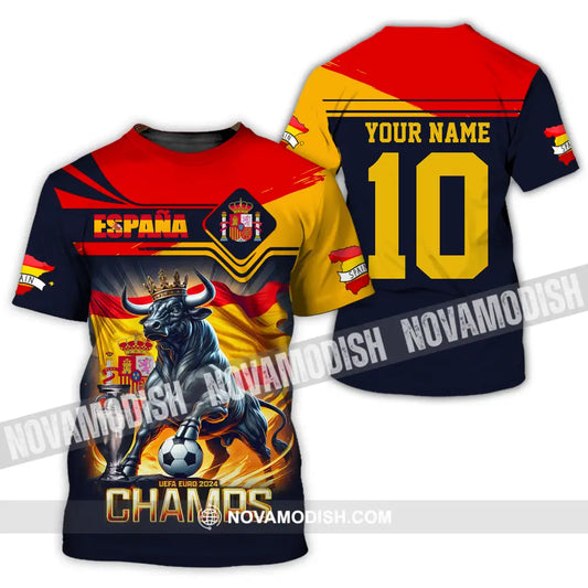 Unisex Shirt - Custom Name And Number Sport Shirt The Champion Spain T-Shirt / S T-shirt