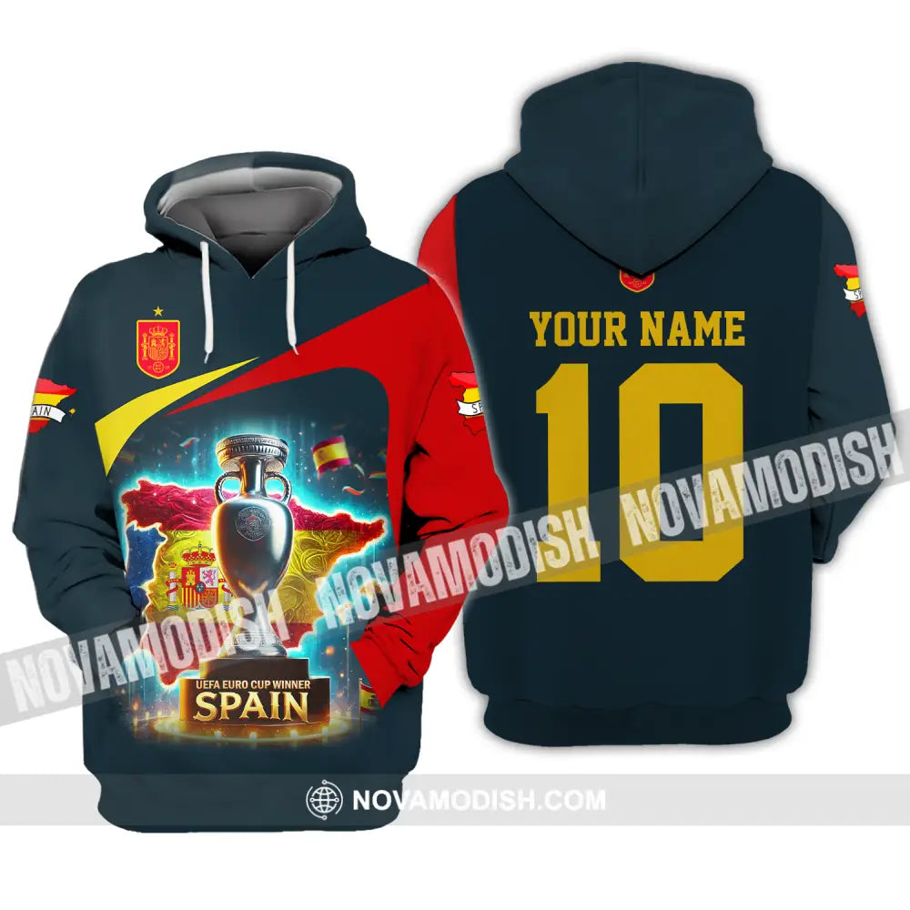 Unisex Shirt - Custom Name And Number Sport Shirt Winner Cup Of Spain Hoodie / S T-shirt