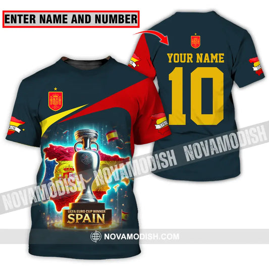 Unisex Shirt - Custom Name And Number Sport Shirt Winner Cup Of Spain T-shirt