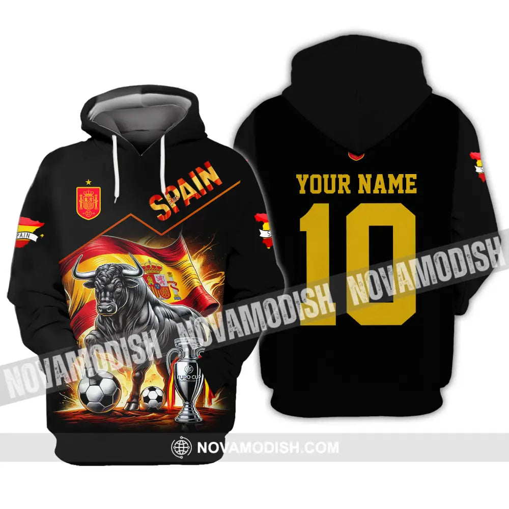 Unisex Shirt - Custom Name And Number Sport Shirt Winner Spain Bull Hoodie / S T-shirt