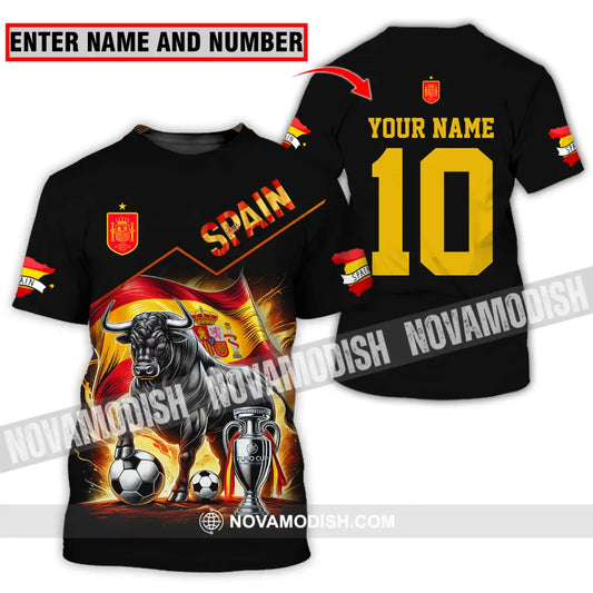 Unisex Shirt - Custom Name And Number Sport Shirt Winner Spain Bull T-shirt
