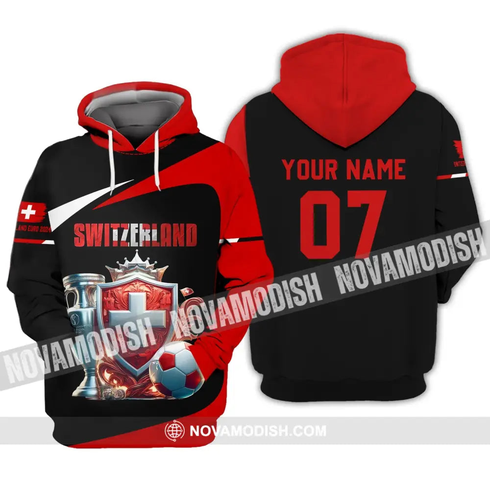 Unisex Shirt - Custom Name And Number Switzerland Euro 2024 National Team Hoodie / S T-Shirt