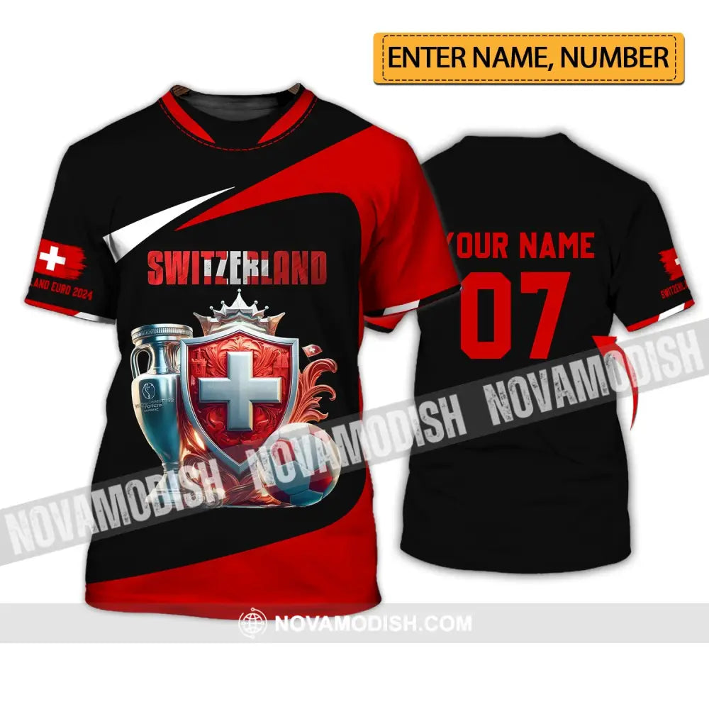 Unisex Shirt - Custom Name And Number Switzerland Euro 2024 National Team T-Shirt