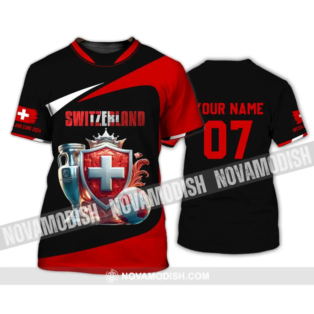 Unisex Shirt - Custom Name And Number Switzerland Euro 2024 National Team T-Shirt / S T-Shirt