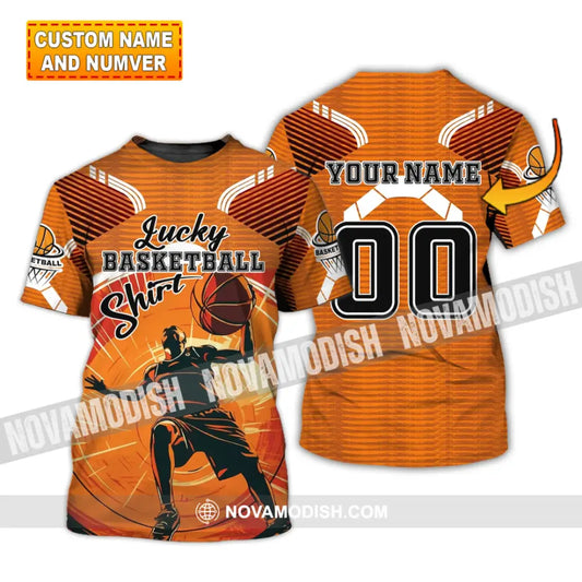 Unisex Shirt - Custom Name and Number T-Shirt - Lucky Basketball Shirt - Basketball Clothing T-shirt