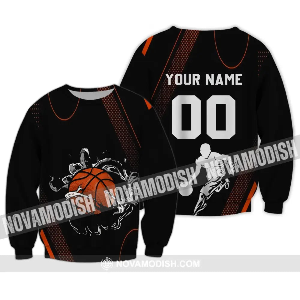 Unisex Shirt - Custom Name And Number T-Shirt Personalized Basketball Clothing Long Sleeve / S