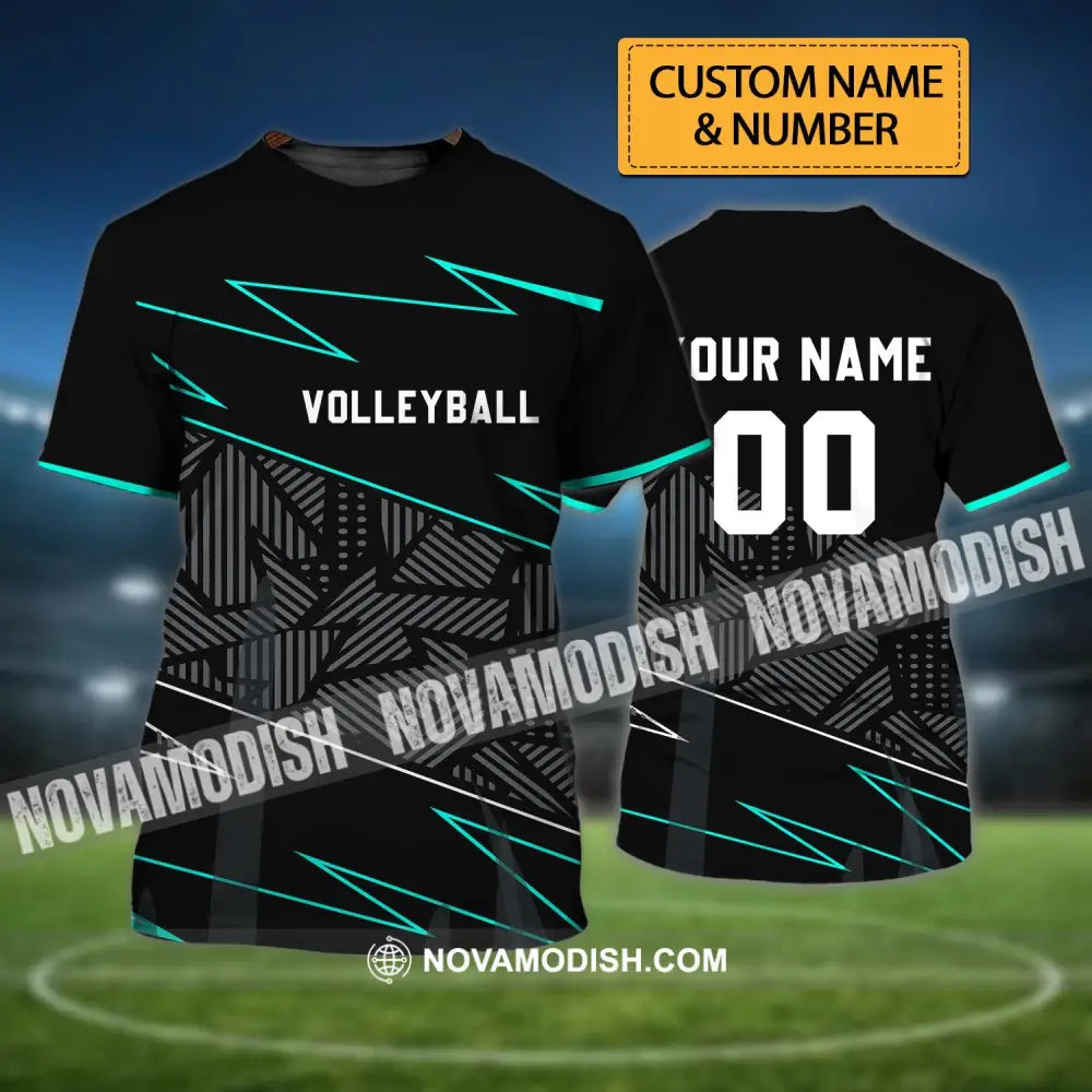 Unisex Shirt - Custom Name and Number T-Shirt - Personalized Volleyball Shirt - Volleyball Clothing T-shirt