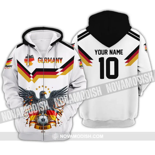 Unisex Shirt - Custom Name And Number Team Germany Euro 2024 Zipper Hoodie / S T-Shirt