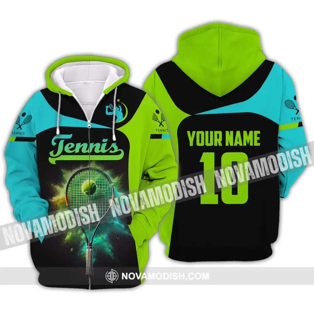 Unisex Shirt Custom Name And Number Tennis Polo Long Sleeve Club Uniform Lover Gift Zipper Hoodie /