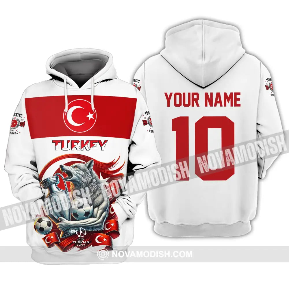 Unisex Shirt Custom Name And Number Turkey Football Polo Euro 2024 Hoodie Long Sleeve / S T-Shirt