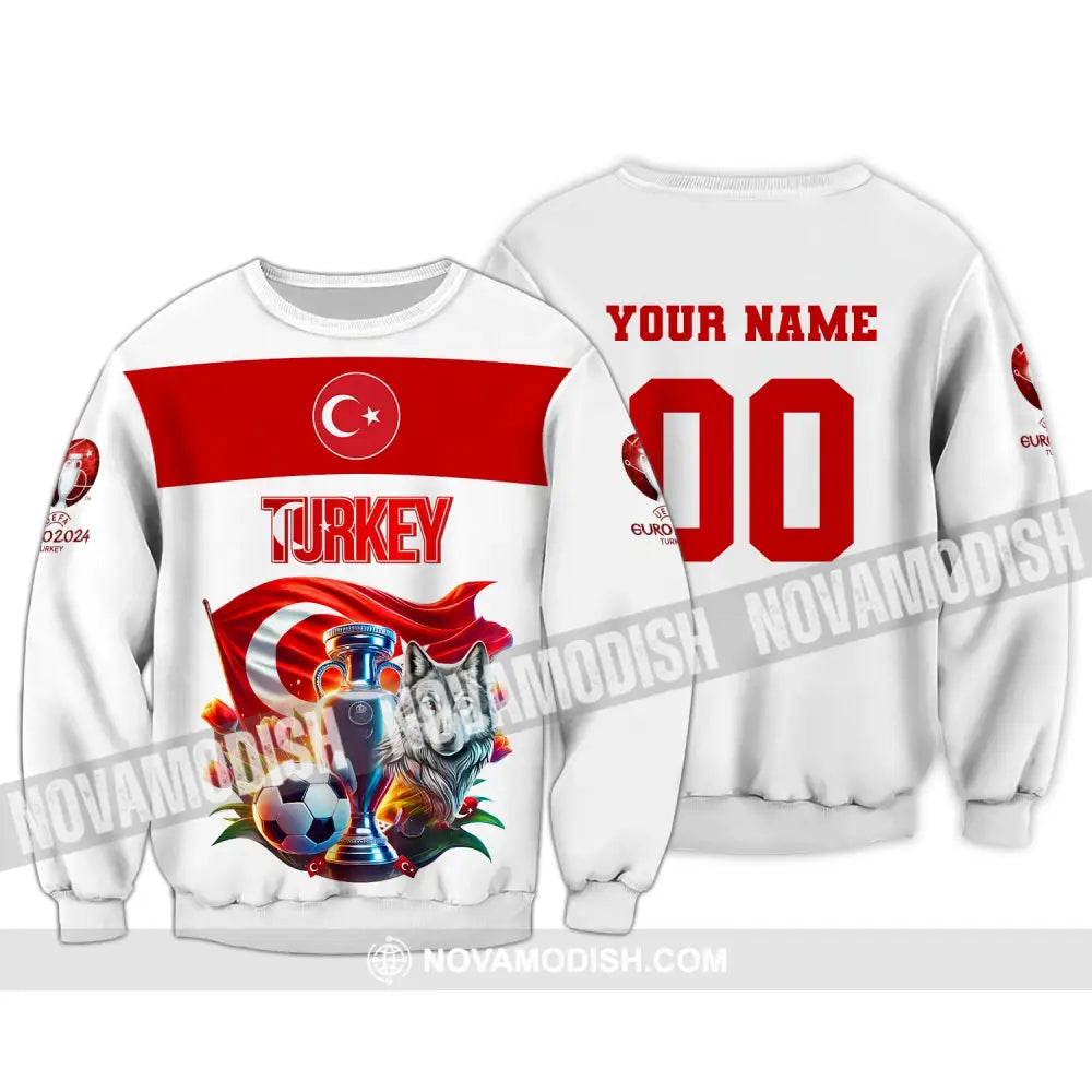 Unisex Shirt Custom Name And Number Turkey Football Polo Euro 2024 Hoodie Long Sleeve / S T-Shirt