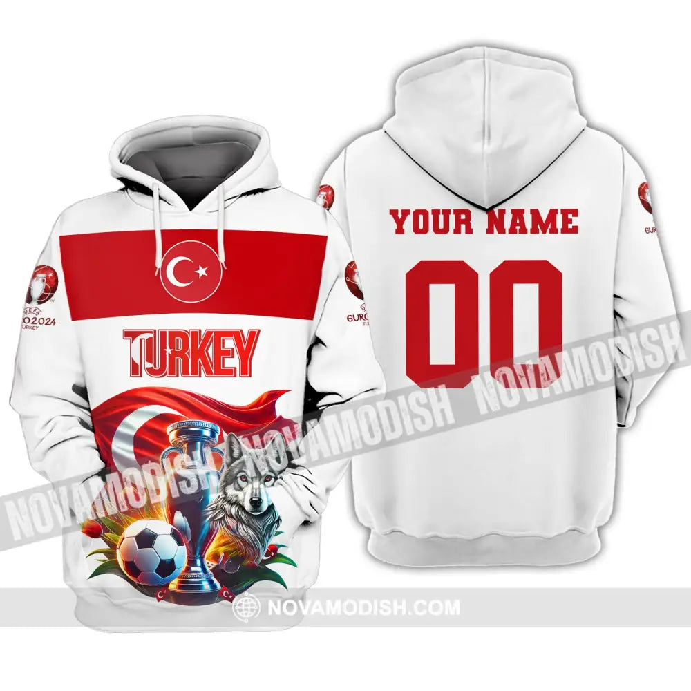 Unisex Shirt Custom Name And Number Turkey Football Polo Euro 2024 Hoodie Long Sleeve / S T-Shirt