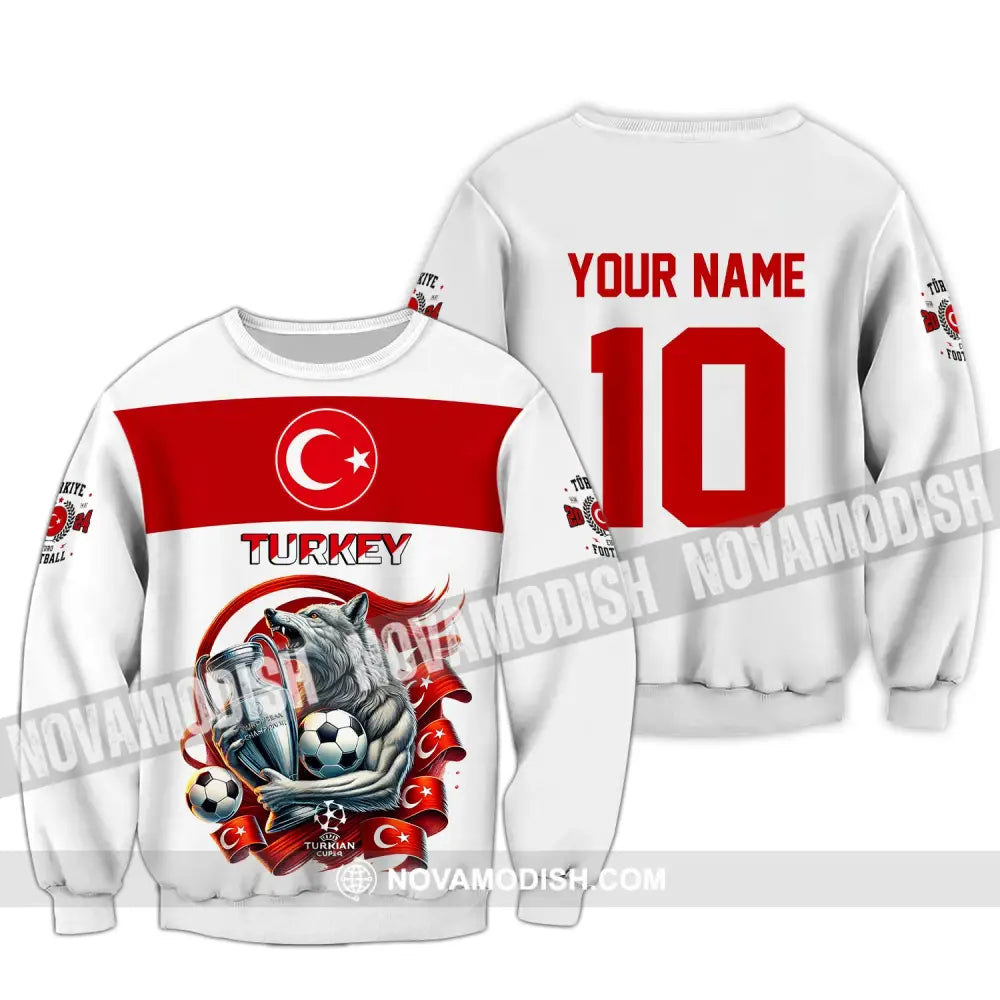 Unisex Shirt Custom Name And Number Turkey Football Polo Euro 2024 Hoodie Long Sleeve / S T-Shirt