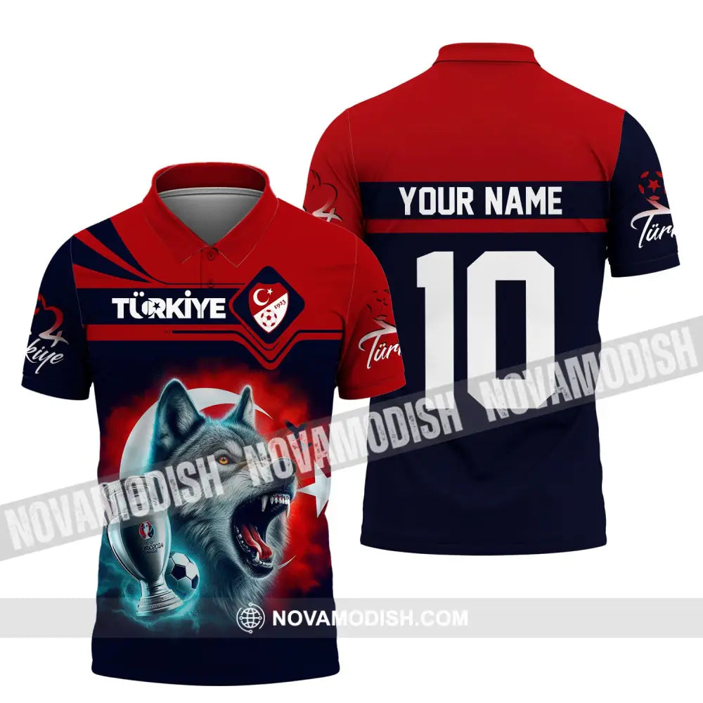 Unisex Shirt Custom Name And Number Turkey Football Polo Euro 2024 Hoodie Long Sleeve / S T-Shirt