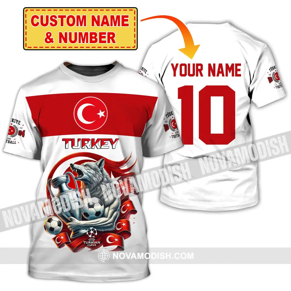 Unisex Shirt Custom Name And Number Turkey Football Polo Euro 2024 Hoodie Long Sleeve T-Shirt