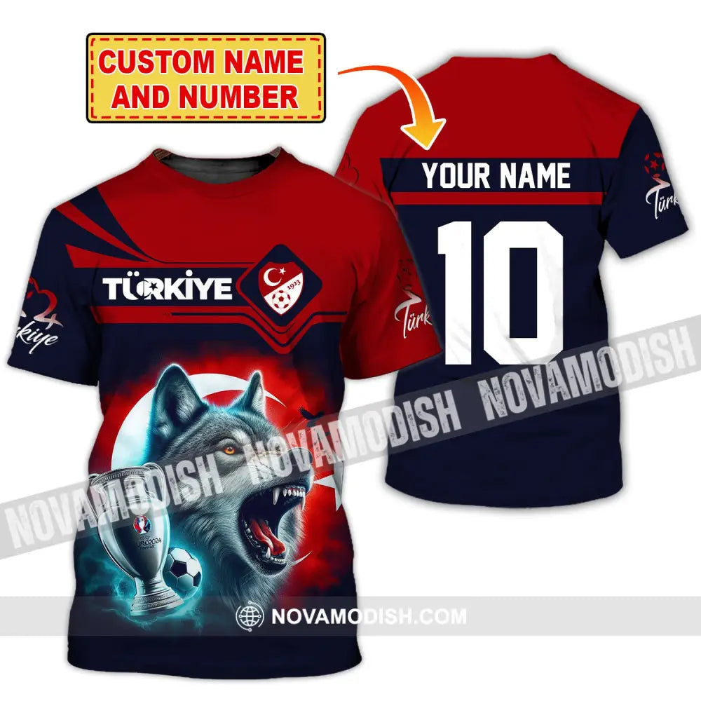 Unisex Shirt Custom Name And Number Turkey Football Polo Euro 2024 Hoodie Long Sleeve T-Shirt