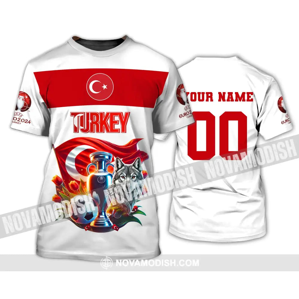 Unisex Shirt Custom Name And Number Turkey Football Polo Euro 2024 Hoodie Long Sleeve T-Shirt / S