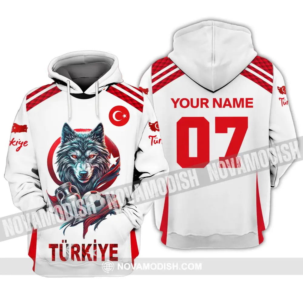 Unisex Shirt Custom Name And Number Turkiye Football Turkey Euro 2024 Türkiye Polo Long Sleeve