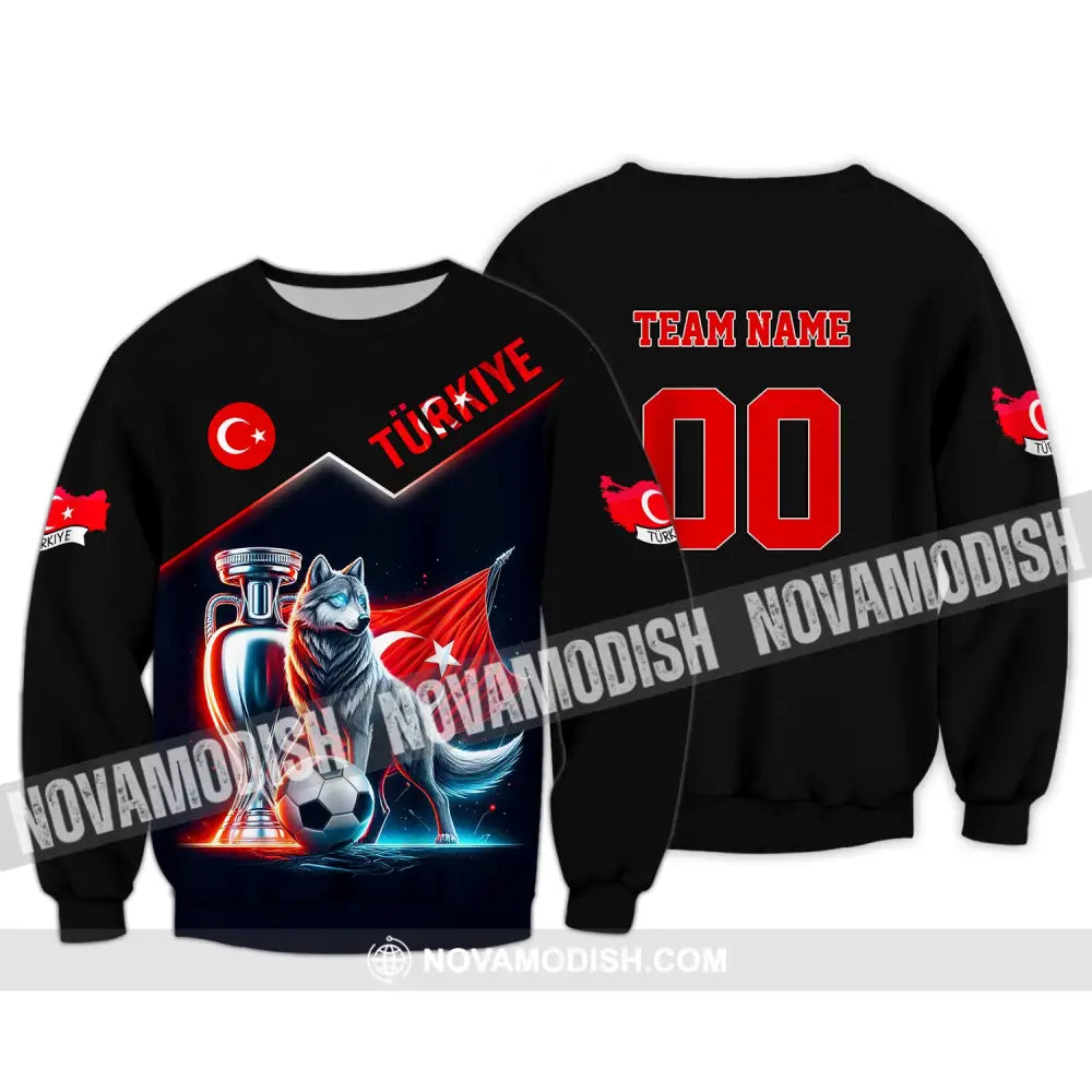 Unisex Shirt Custom Name And Number Turkiye Football Turkey Euro 2024 Türkiye Polo Long Sleeve / S