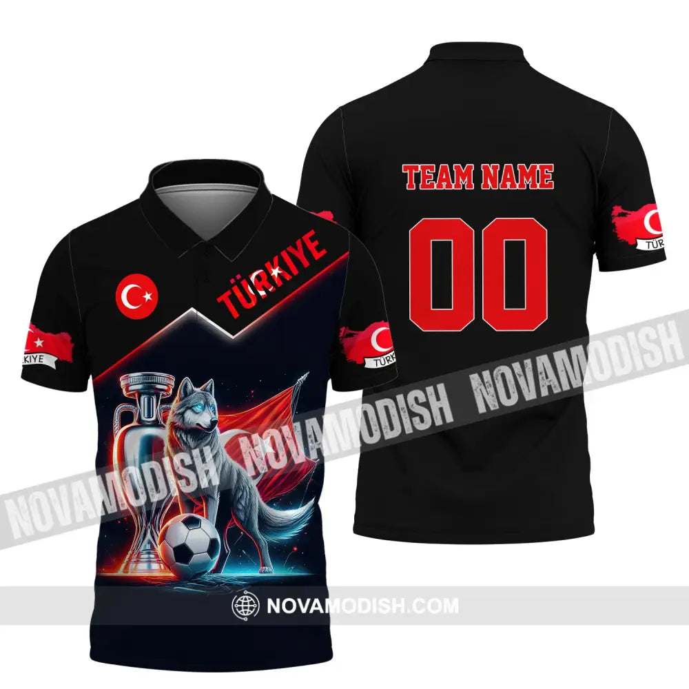 Unisex Shirt Custom Name And Number Turkiye Football Turkey Euro 2024 Türkiye Polo Long Sleeve / S
