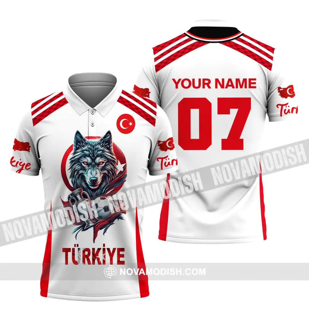 Unisex Shirt Custom Name And Number Turkiye Football Turkey Euro 2024 Türkiye Polo Long Sleeve / S