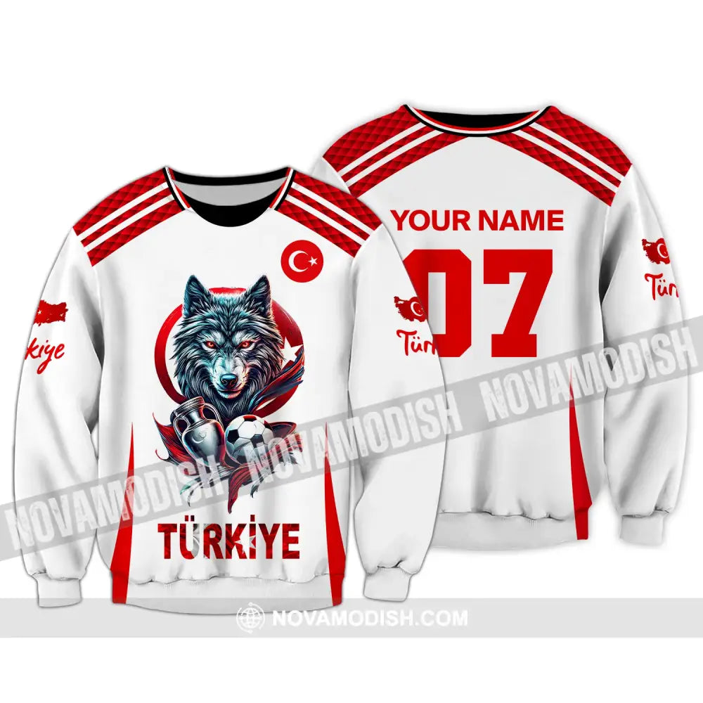 Unisex Shirt Custom Name And Number Turkiye Football Turkey Euro 2024 Türkiye Polo Long Sleeve / S