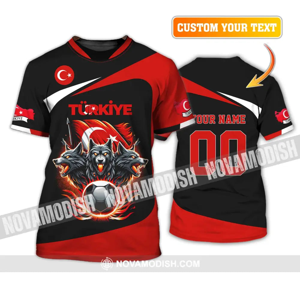 Unisex Shirt Custom Name And Number Turkiye Football Turkey Euro 2024 Türkiye Polo Long Sleeve