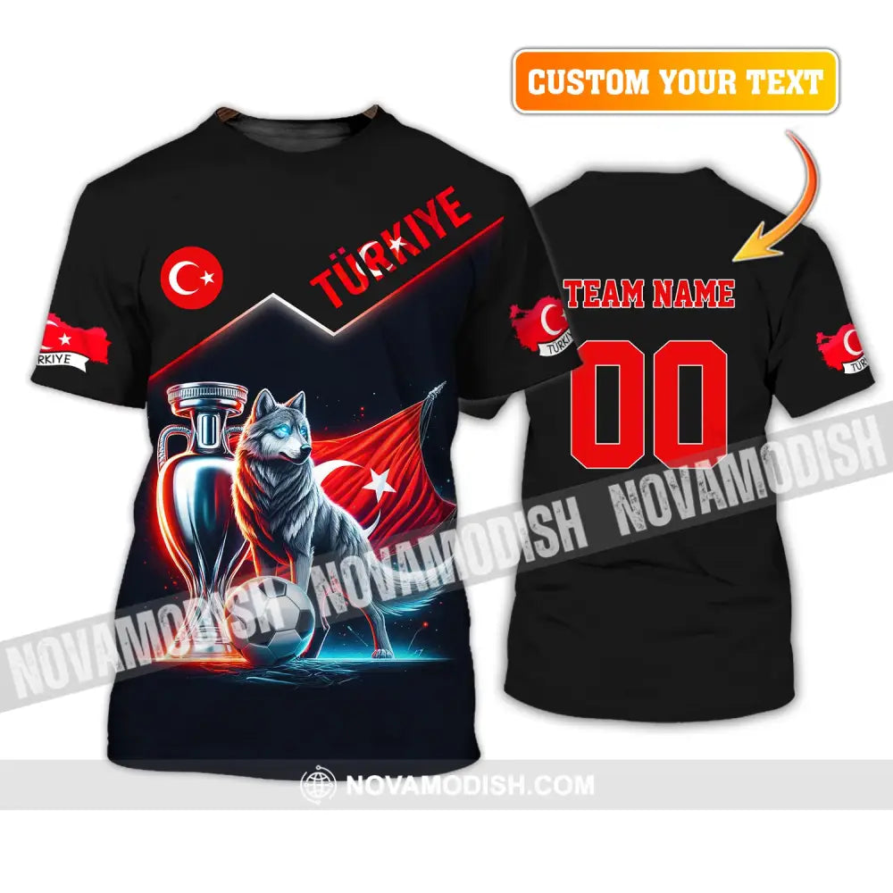 Unisex Shirt Custom Name And Number Turkiye Football Turkey Euro 2024 Türkiye Polo Long Sleeve