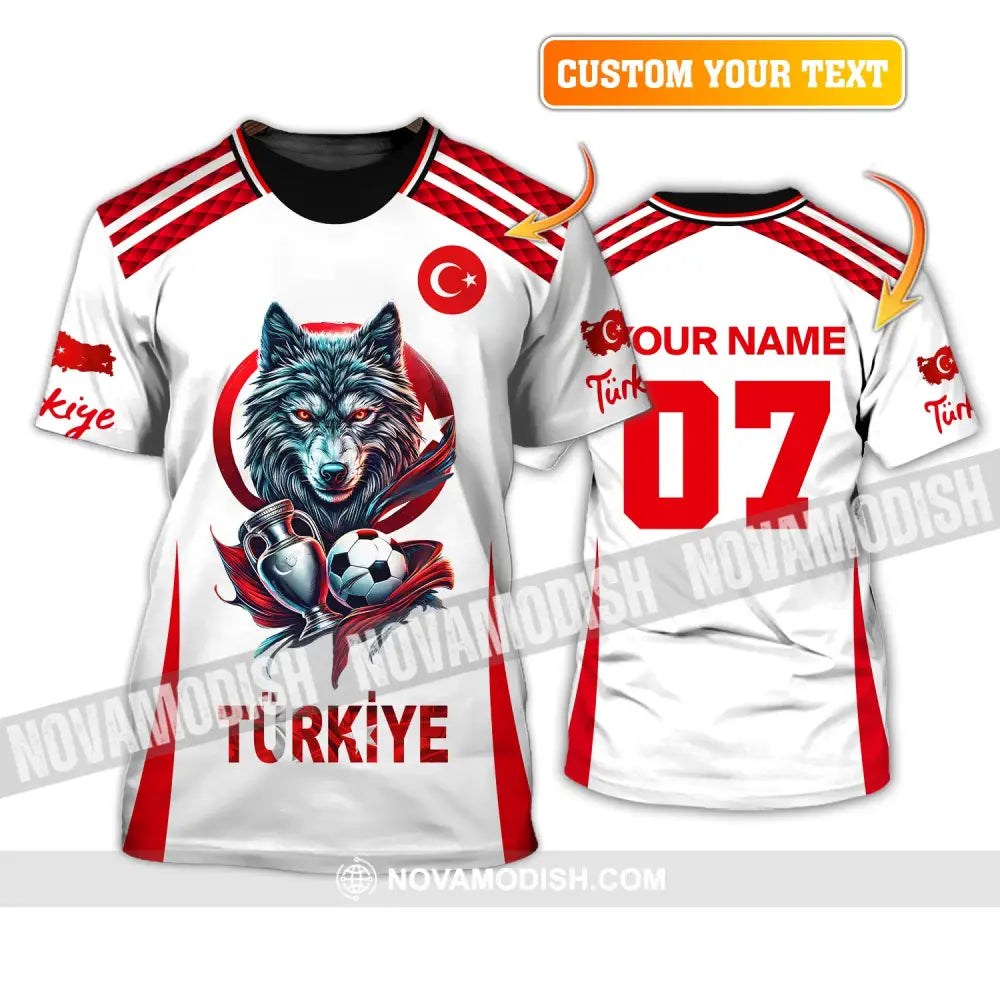 Unisex Shirt Custom Name And Number Turkiye Football Turkey Euro 2024 Türkiye Polo Long Sleeve